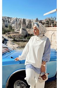 Line Gömlekli Ikili Takım Ekru ürün fotoğrafı