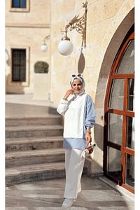 Line Gömlekli Ikili Takım Ekru ürün fotoğrafı