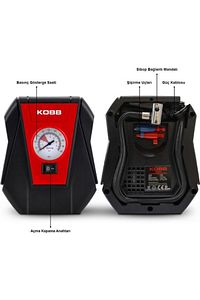 Kb100 12volt 100 Psı Analog Göstergeli Hava Lastik Şişirme Pompası ürün fotoğrafı