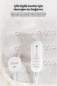 Dhds-104 Çift Kişilik 4 Kademe Kumandalı Elektrikli Battaniye 120cm*155cm ürün fotoğrafı