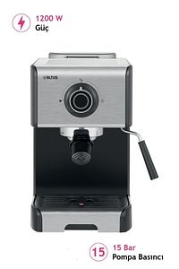 Al 4933 Es Espresso Makinesi, Süt Köpürtme, Bardak Isıtma, 15 Bar, 1200w, 1,2 L ürün fotoğrafı