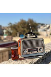 301 Şarjlı Nostaljik Görünümlü Fenerli Radyo Bluetoothlu Mp3 Çalar Radyo Müzik Kutusu ürün fotoğrafı