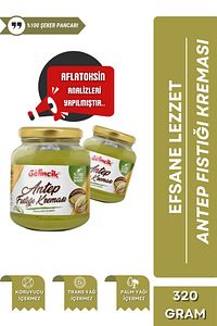 Kahvaltılık Sürülebilir Doğal Katkısız 320gr Özel Üretim Antep Fıstığı Kreması ürün fotoğrafı