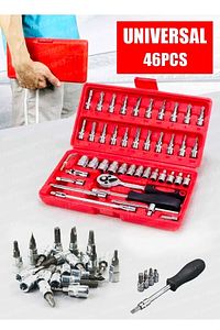58 Parça 46mini Lokma Takımı Otomatik Cırcırlı 1/4" 12 Parça Kombine Açık Ağız-yıldız Anahtar Takım ürün fotoğrafı