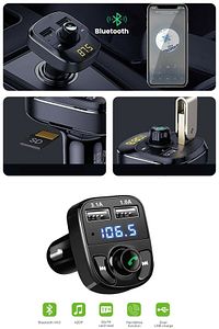 Araç Bluetooth Fm Transmitter Cihazı Araba Mp3 Çalar Oto Çakmaklık Şarj Aleti Müzik Kiti ürün fotoğrafı
