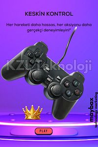 Oyun Kolu Pc Laptop Ps3 Uyumlu Usb 2.0 135cm Kablo Çift Analog Stick ürün fotoğrafı