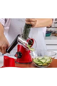 Yeşil Kollu Sebze Rende Doğrama Makinesi 3 Farklı Çelik Bıçak Doğrayıcı ürün fotoğrafı