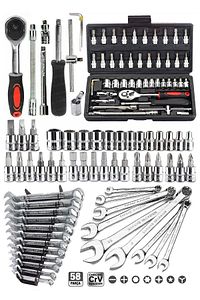 58 Parça 46mini Lokma Takımı Otomatik Cırcırlı 1/4" 12 Parça Kombine Açık Ağız-yıldız Anahtar Takım ürün fotoğrafı