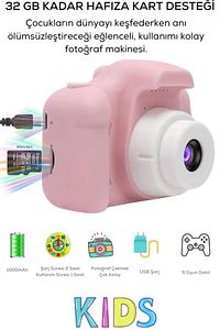Çocuk Fotoğraf Makinesi 1080p Hd Kamera 4gb Hafıza Kartı ürün fotoğrafı