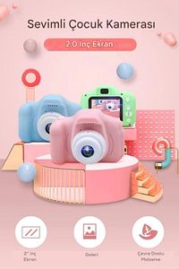 Çocuk Fotoğraf Makinesi 1080p Hd Kamera 4gb Hafıza Kartı ürün fotoğrafı