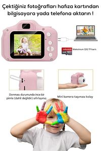 Çocuk Fotoğraf Makinesi 1080p Hd Kamera 4gb Hafıza Kartı ürün fotoğrafı