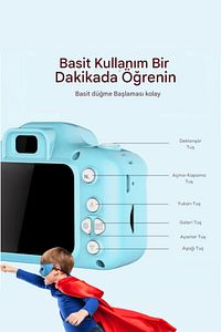 Çocuk Fotoğraf Makinesi 1080p Hd Kamera 4gb Hafıza Kartı ürün fotoğrafı