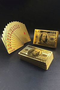 Gold Dolar Iskambil Kağıdı Pvc Su Geçirmez Oyun Kağıdı Cin383sr ürün fotoğrafı