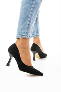 Kadın Topuklu Ayakkabı Siyah Süet Stiletto Konforlu Vegan Deri Mat - Özel Gün Ve Günlük Kullanım ürün fotoğrafı
