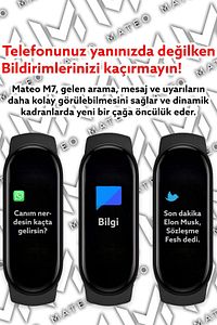 M7 Akıllı Bileklik Renkli iOS & Android Uyumlu Kalp Atış Uyku Takibi Bluetooth Bildirim 2024 ürün fotoğrafı