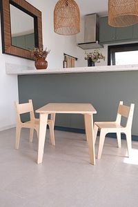 Montessori Ahşap Çocuk Masa Ve Sandalye Takımı (masa + 2 Sandalye) ürün fotoğrafı