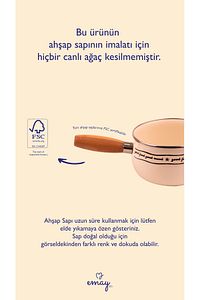 Cupid Ahşap Saplı Kalp Desenli Emaye Sos Tavası 16cm 1,3 Litre (İNDÜKSİYON DAHİL TÜM OCAKLARA UYGUN) ürün fotoğrafı