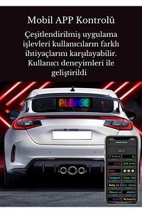 Esnek Katlanabilir Panel Led Cama Yapışır Uygulama İle Kontrol Dijital Tabela Kayar 60cm 16X96 LED ürün fotoğrafı