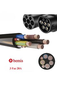 Elektrikli Araç Kablolu Şarj Seti BEV-5020-1205(Trifaze 20A 5Metre) ürün fotoğrafı
