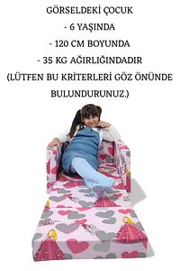Çocuk Yatağı Komple Sünger Katlanabilir Koltuklu-(0-6 YAŞ)%100 Pamuklu Kumaş ürün fotoğrafı