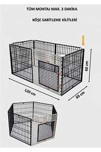 60cm X 120cm X Yükseklik 60cm Katlanabilir Köpek, Kedi, Tavşan, Çit, Kafes ürün fotoğrafı