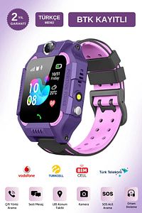 Z10 Sim Kart Girişli Akıllı Çocuk Takip Saati Uzaktan Dinleme Özellikli Türkçe Menü Mor Btk ürün fotoğrafı