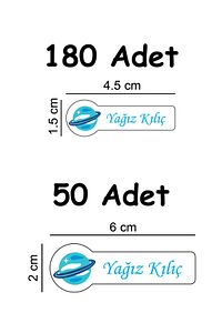 Premium Kalite 230 Adet Kişiye Özel İsimli Defter Kalem Okul Etiketi. ürün fotoğrafı