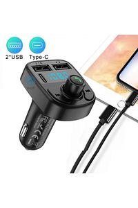 2025 Type-c Bt Araç Fm Transmitter Bluetooth Araç Kiti Mp3 Usb Oto Müzik Çalar Çakmaklık Girişli ürün fotoğrafı