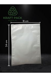 Buzlu Şeffaf Lamineli , Beyaz Fermuarlı Kilitli Poşet ,tekstil Çanta 18*24 Cm -10 Adet ürün fotoğrafı