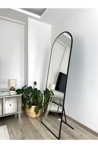 Siyah Metal Çerçeveli 180x70 Ayaklı Boy Aynası ürün fotoğrafı