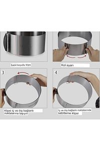 Yuvarlak Ayarlanabilir Pasta Kek Pandispanya Kalıbı Ayarlı Çember ürün fotoğrafı