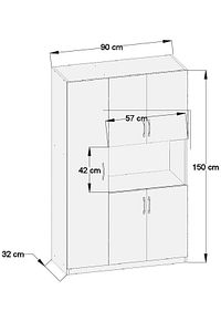 Ae-3030 Duygu 5 Kapaklı Beyaz Çok Amaçlı Mutfak & Banyo Dolabı, Kiler ürün fotoğrafı
