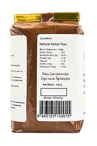 Doğal Ham Kakao Tozu 400gr (2 Paket*200gr) ürün fotoğrafı