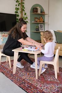 Montessori Ahşap Çocuk Masa Ve Sandalye Takımı (masa + 2 Sandalye) ürün fotoğrafı