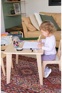 Montessori Ahşap Çocuk Masa Ve Sandalye Takımı (masa + 2 Sandalye) ürün fotoğrafı