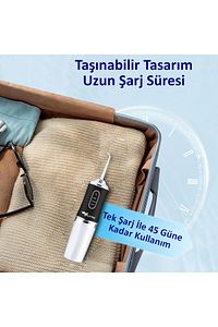 Şarj Edilebilir 4 Başlıklı Taşınabilir Diş Protez Bakım Ve Ağız Duşu Yüksek Kapasite Siyah ürün fotoğrafı