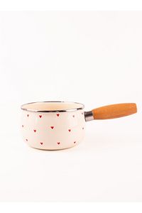 Cupid Ahşap Saplı Kalp Desenli Emaye Sos Tavası 16cm 1,3 Litre (İNDÜKSİYON DAHİL TÜM OCAKLARA UYGUN) ürün fotoğrafı