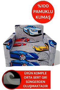 Çocuk Yatağı Komple Sünger Katlanabilir Koltuklu-(0-6 YAŞ)%100 Pamuklu Kumaş ürün fotoğrafı