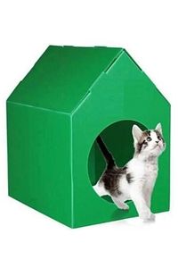 Kedi Köpek Evi Plastik Su Geçirmez - Yeşil Renk ürün fotoğrafı