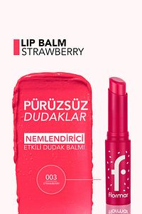 Shea ve Kakao Yağı İçeren Stik Renkli Dudak Nemlendiricisi - Lip Balm -003 STRAWBERRY-8690604555383 ürün fotoğrafı