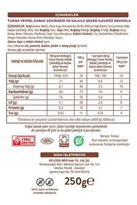 Şeker Ilavesiz Granola Turna Yemişi, Kabak Çekirdeği Ve Kajulu 250 gr X3 Adet ,%42 Yulaf ürün fotoğrafı