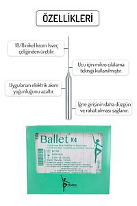 50 Adet K4 Gümüş Epilasyon İğnesi Orijinal Ballet K4 Çelik İğne 20402508 ürün fotoğrafı