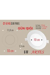 10 Adet 6 Watt Panel Led Ct-5145g Gün Işığı - Alüminyum Kasa ürün fotoğrafı