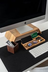 Ahşap Masaüstü Organizer Masaüstü Kalemlik Organizer Ofis Aksesuarları Ofis Hediyesi ürün fotoğrafı