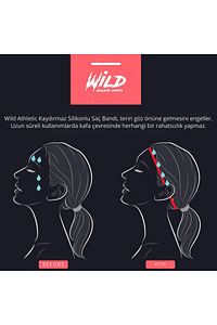 Kaydırmaz Spor Elastik Saç Bandı Tokası Tekli Wildflex ürün fotoğrafı