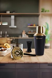 3 Parça Paslanmaz Çelik Kokteyl Shaker Seti (GOLD) ürün fotoğrafı