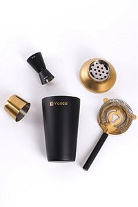 3 Parça Paslanmaz Çelik Kokteyl Shaker Seti (GOLD) ürün fotoğrafı