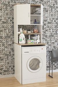 Ae-2042 Solo Çamaşır Makinesi Dolabı, Banyo Dolabı, 4 Raflı, Kapaklı, Beyaz Dolap ürün fotoğrafı