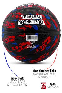 TB-500 Buzzers Basketbol Topu Pompalı Grafiti Kauçuk Dayanıklı Deep Channel Kabartma 7 NO ürün fotoğrafı