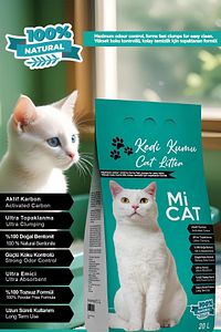 20 Litre Aktif Karbonlu Kokusuz Doğal Bentonit Kedi Kumu Süper Topaklanan Ve Tozsuz ürün fotoğrafı